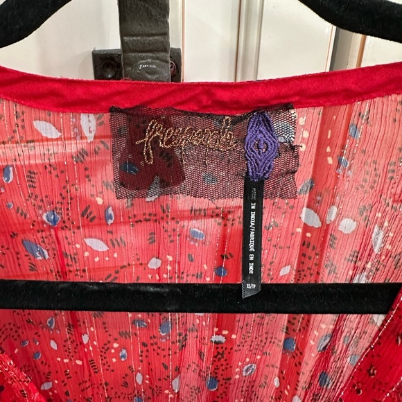 FREE PEOPLE Baby Love Smocked Bodycon in Red Combo (17) - Picture 3 of 7